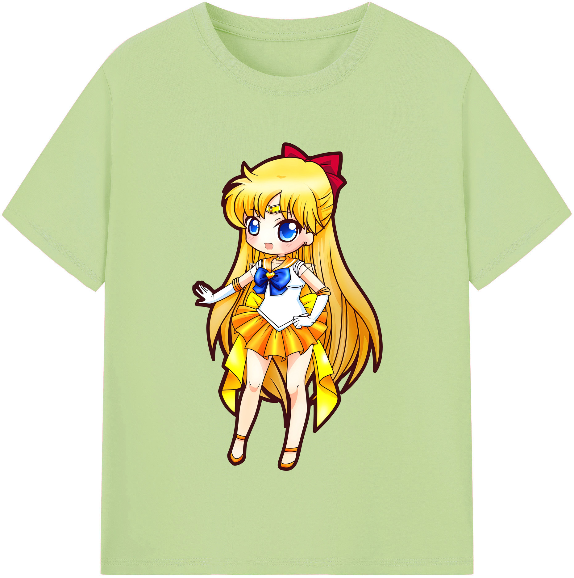 （画像用） 美少女戦士セーラームーン 愛野 美奈子 あいの みなこ Sailor Moon Aino Minako 綿100％半袖Tシャツ（フロントプリント）
